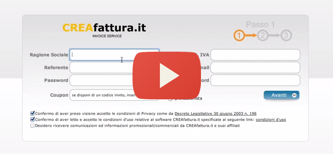 Tutorial registrazione a CREAfattura